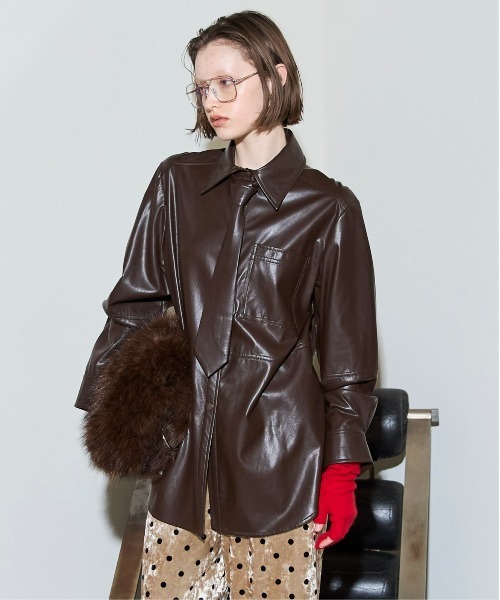 Vegan Leather Tie Shirt / ヴィーガンレザーネクタイシャツ（シャツ