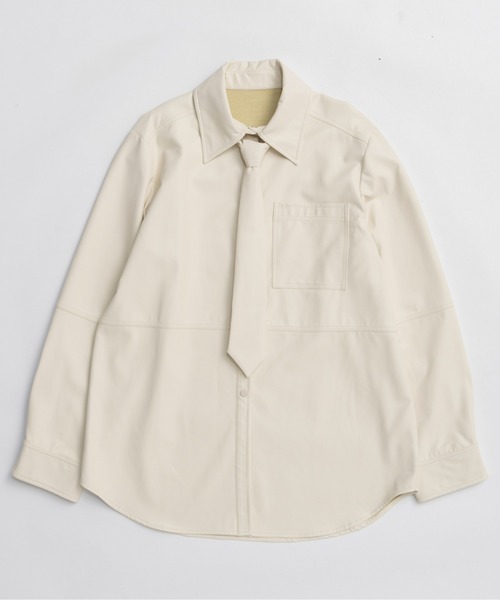 Vegan Leather Tie Shirt / ヴィーガンレザーネクタイシャツ（シャツ