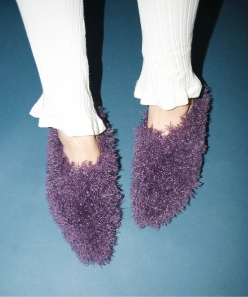 pointed toe fur mule / ポインテッドトゥファーミュール（パンプス