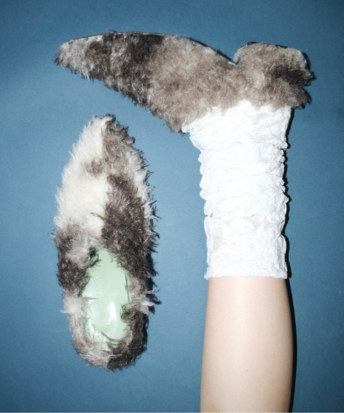 pointed toe fur mule / ポインテッドトゥファーミュール（パンプス