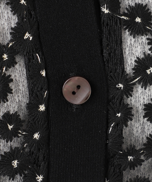 IENA（イエナ）の「フラワーレースニットカーディガン（カーディガン