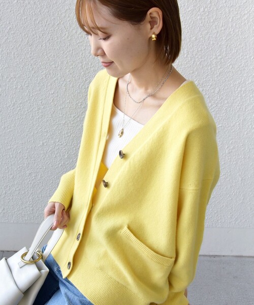 セール】〈手洗い可能〉7G ウール カシミヤ Vネック カーディガン
