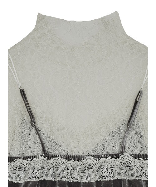 Ameri（アメリ）の「VELOUR CAMI SET LACE TOP（シャツ/ブラウス
