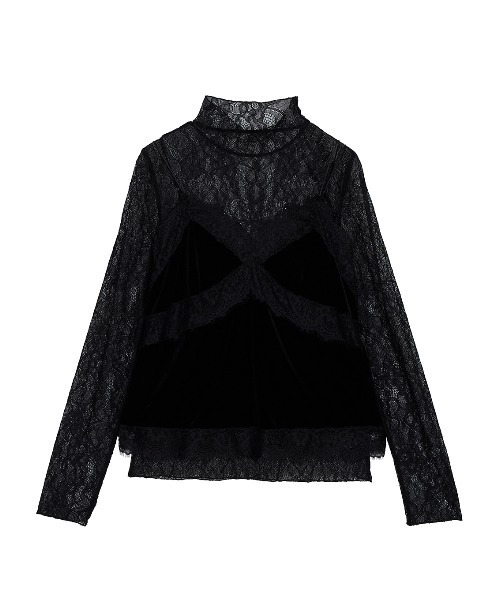 Ameri（アメリ）の「VELOUR CAMI SET LACE TOP（シャツ/ブラウス