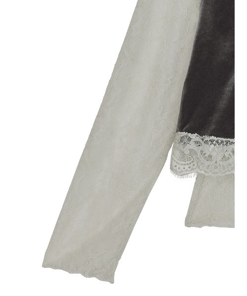 Ameri（アメリ）の「VELOUR CAMI SET LACE TOP（シャツ/ブラウス