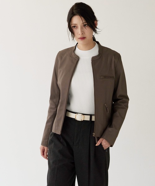 ラムレザーライダースジャケットシングル（ライダースジャケット