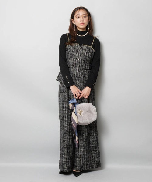 JUSGLITTY（ジャスグリッティー）の「チェーントリムツイードキャミ