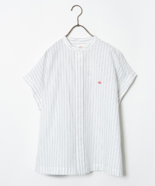 DANTON/ダントン] バンドカラー ノースリーブシャツブラウス（シャツ