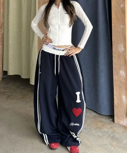 LOVE LOGO ワイドサイドラインスウェットパンツ（スウェットパンツ