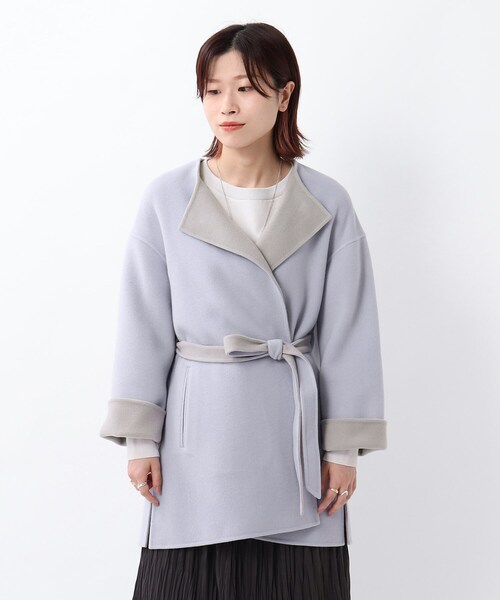 UNTITLED（アンタイトル）の「◇ベルテッド配色ミドルリバーコート