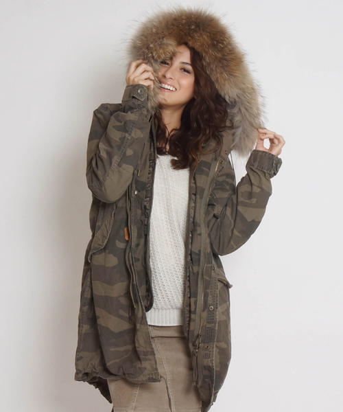 希少 goa ゴア ラクーンファーコート ミリタリー モッズコート