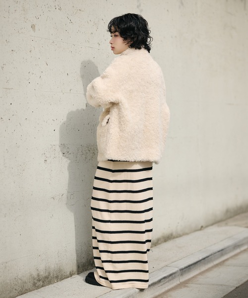 wool boa double pocket coat /ウールボアダブルポケットコート