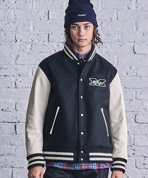 MSML（エムエスエムエル）の「LEATHER SLEEVE STADIUM JACKET