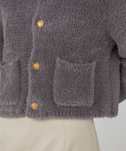 MACPHEE（マカフィー）の「□ムートン クルーネックカーディガン
