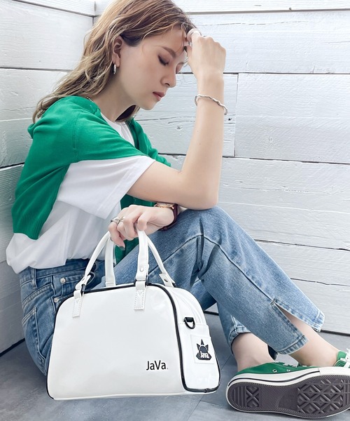 セール】《JaVaジャバ コラボ》エナメルショルダーミニボストンバッグ