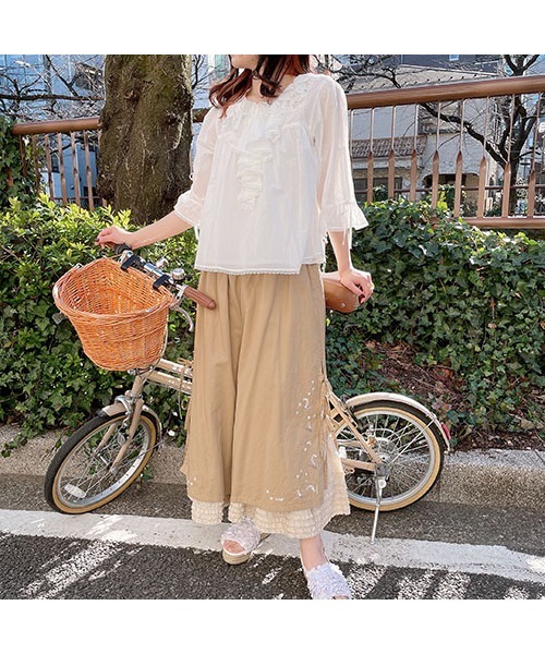 PINK HOUSE（ピンクハウス）の「鈴蘭刺繍入りワイドパンツ（その他