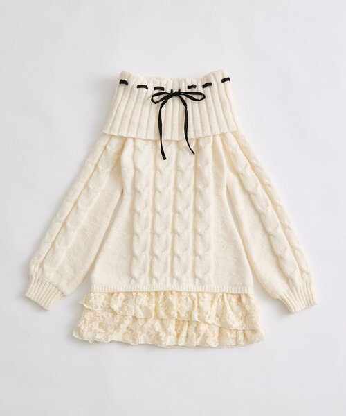 セール】【インフルエンサー企画】YUI girly cable one-piece