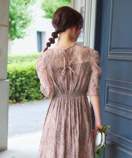 girl（ガール）の「パフスリーブ総レース フレア ロング 結婚式