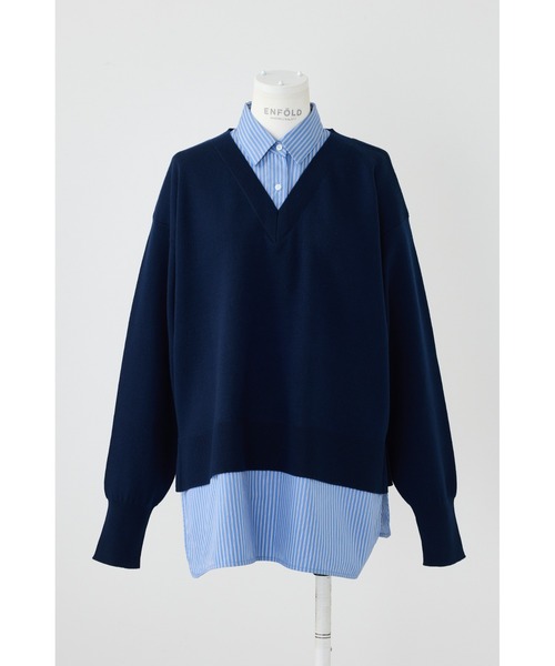 シャツレイヤードプルオーバー（ニット/セーター）｜ENFOLD
