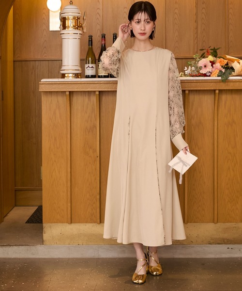 forksy.】【オケージョン対応】異素材ドッキング レース切り替え