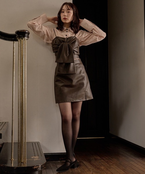 mideal（マイディール）の「design ribbon bustier / デザインリボン