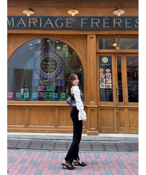 Tulle Sleeve Knit Top（ニット/セーター）｜Her lip to（ハーリップ