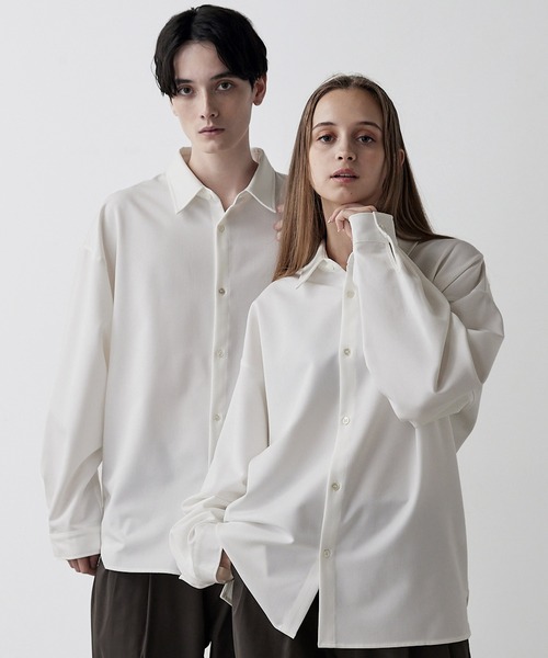 セール】【CLEL】Balloon Sleeve Loose Regular Collar Shirt