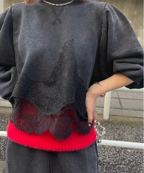 CHEMICAL OVERDYE LACE SWEAT TOP（スウェット）｜Ameri（アメリ）の