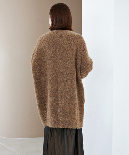 IENA（イエナ）の「ループツイードコクーンコート（ノーカラーコート