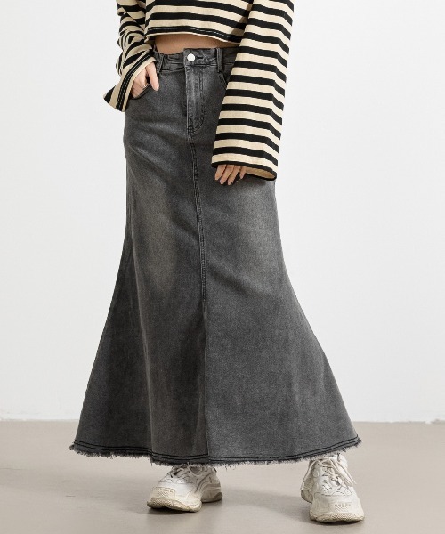 セール】[大きいサイズあり/ロング丈] 旬のY2Kスタイルに。切りっ