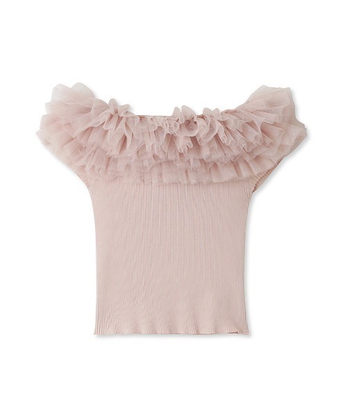 SNIDEL（スナイデル）の「ボリュームチュールドッキングニットプル