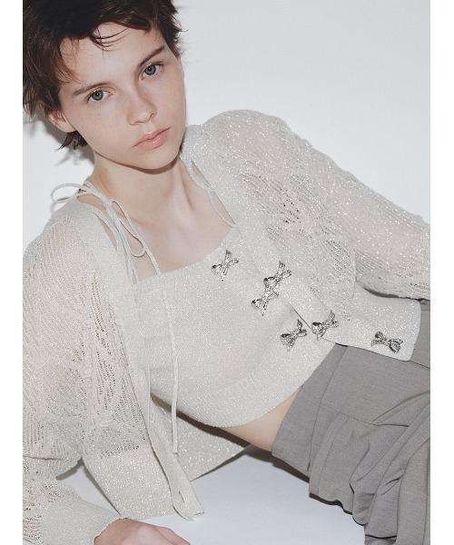 SNIDEL（スナイデル）の「【WEB限定カラーあり】リボンビジューボタン