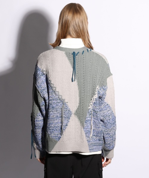 HARE（ハレ）の「ステッチキリカエニットカーディガン(HARE