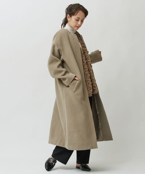 BABYLONE（バビロン）の「MANTECOロングコート（ノーカラーコート