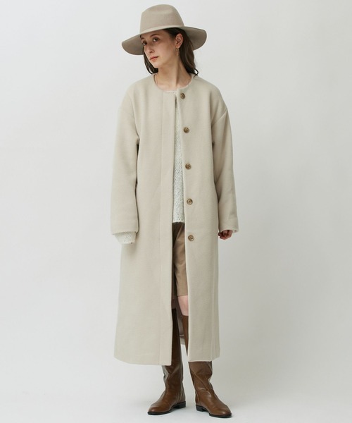 BABYLONE（バビロン）の「MANTECOロングコート（ノーカラーコート