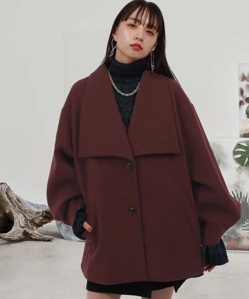 HARE（ハレ）の「ウーリーテックビッグカラーミドルコート(HARE