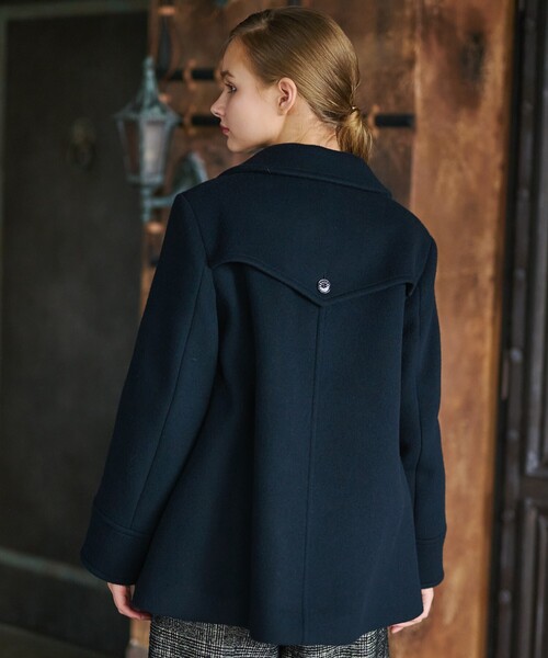 セール】【SS-Msize】Super140sウールAラインPコート（ピーコート