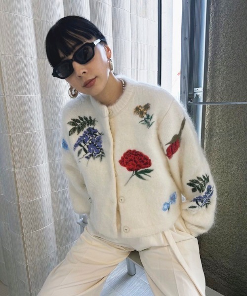 Ameri（アメリ）の「AMANDA MOHAIR KNIT TOP（カーディガン/ボレロ