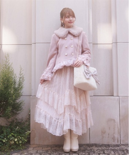 axes femme（アクシーズファム）の「裾レースショートコート（ステン