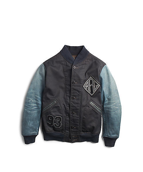 RRL（ダブル アール エル）の「レザースリーブ コットン ジャケット