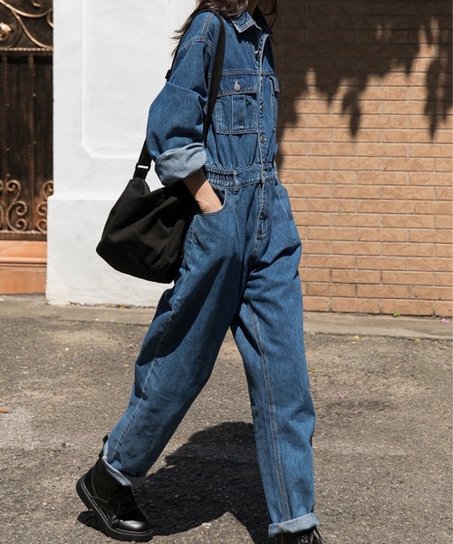 セール】デニムオールインワンパンツつなぎ（つなぎ/オールインワン