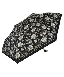 折りたたみ傘（ブラック/黒色系・花柄・ボタニカル柄）ファッション
