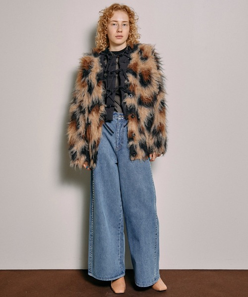 MAISON SPECIAL（メゾンスペシャル）の「Shaggy Leopard Knit Cardigan