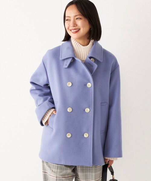 セール】SHIPS Colors:メルトン ショート Pコート（その他アウター