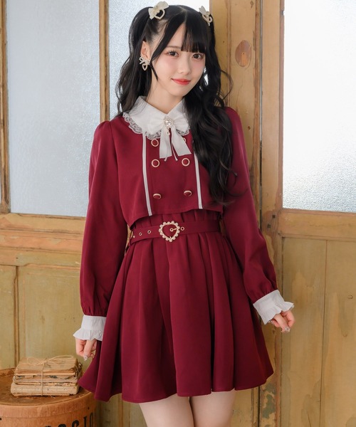 セール】ツーピー風ダブルボタンワンピース（ワンピース）｜ROJITA