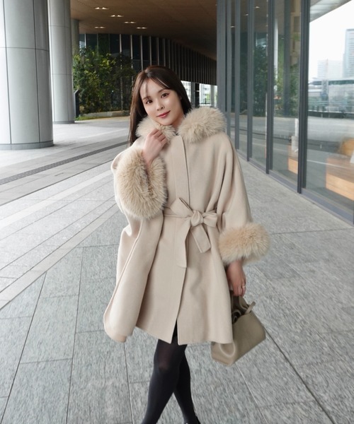 セール】ファーポンチョコート（ポンチョ）｜CELFORD（セルフォード