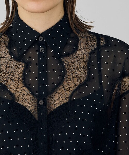 シルクドットプリント レギュラーカラーシャツ（シャツ/ブラウス