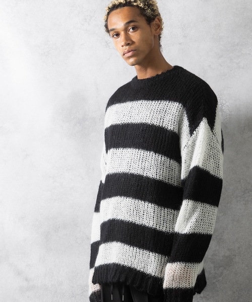 NUMBER (N)INE（ナンバーナイン）の「MOHAIR MESH WIDE STRIPED KNIT