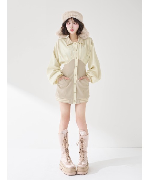 ドルマンスリムスカジャンミニワンピース（ワンピース）｜Darich