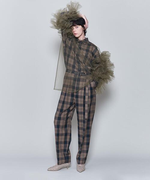 6（ロク）の「＜6(ROKU)＞毛コットン チェックシャツ（シャツ/ブラウス